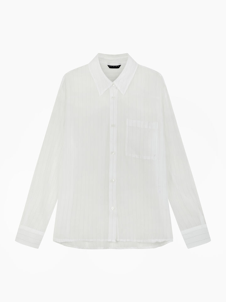 White semi sheer shirt - sisley k shirts - White | Sisley K image number 1